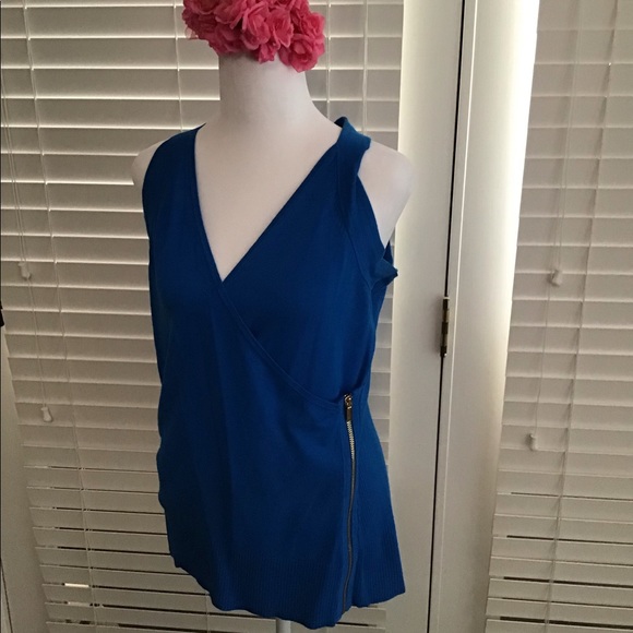 Cache royal blue knit top size L - Picture 1 of 3